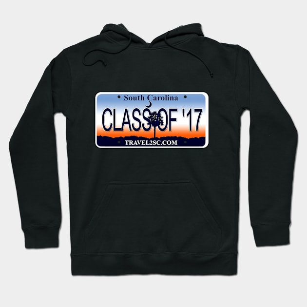 Class of '17  South Carolina License Plate Hoodie by Mel's Designs